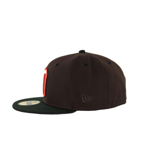 New Era 59Fifty Mexico Mocha Pinky Two Tone Fitted Hat Burnt Wood Brown Pink Black - Image 4