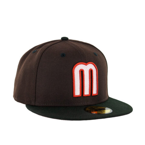 New Era 59Fifty Mexico Mocha Pinky Two Tone Fitted Hat Burnt Wood Brown Pink Black