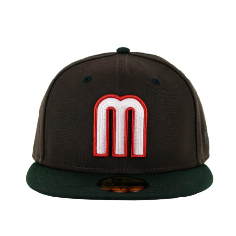 New Era 59Fifty Mexico Mocha Pinky Two Tone Fitted Hat Burnt Wood Brown Pink Black