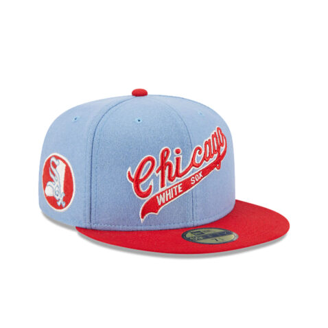 New Era 59Fifty Chicago White Sox Powder Blues Fitted Hat Sky Blue Red White