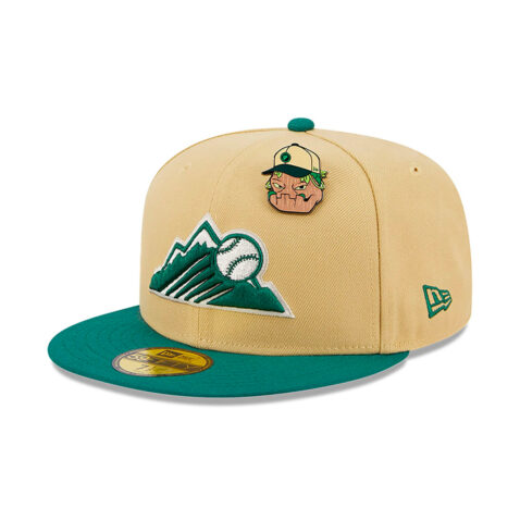 New Era 59Fifty Colorado Rockies The Elements Earth Fitted Hat Vegas Gold Emerald Green