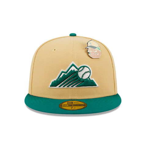 New Era 59Fifty Colorado Rockies The Elements Earth Fitted Hat Vegas Gold Emerald Green