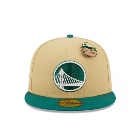 New Era 59Fifty Golden State Warrios The Elements Earth Fitted Hat Vegas Gold Emerald Green