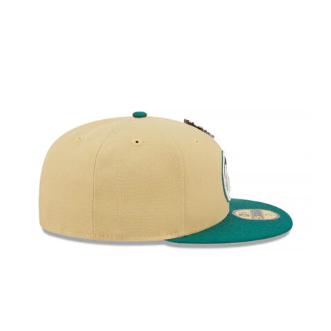 New Era 59Fifty Golden State Warriors The Elements Earth Fitted Hat Vegas Gold Emerald Green - Image 2