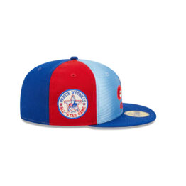 New Era 59Fifty Montreal Expos Powder Blues Fitted Hat Sky Blue Dazzle Red White Blue