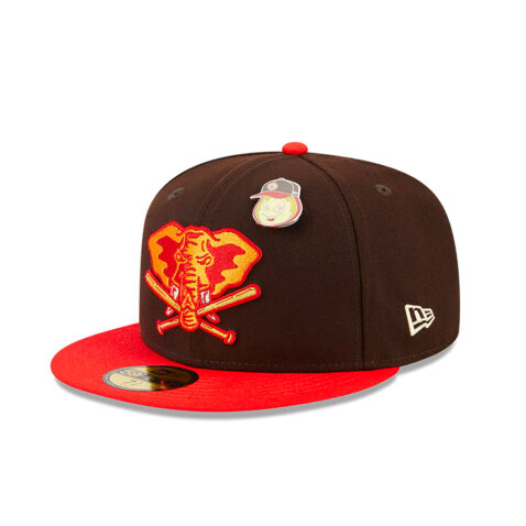 New Era 59Fifty Oakland A’s The Elements Fire Fitted Hat Burnt Wood Brown H Red New Era 59Fifty Oakland A's The Elements Fire Fitted Hat Burnt Wood Brown H Red