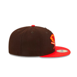New Era 59Fifty Oakland A’s The Elements Fire Fitted Hat Burnt Wood Brown H Red