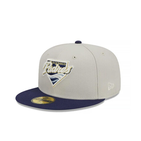 New Era 59Fifty San Diego Padres Lake Elsinore Storm Farm Team Fitted Hat Stone Light Navy