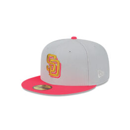 New Era 59Fifty San Diego Padres Metallic City Fitted Hat Gray Metallic Gold Pink