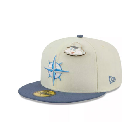 New Era 59Fifty Seattle Mariners The Elements Air Fitted Hat Chrome White Slate Blue