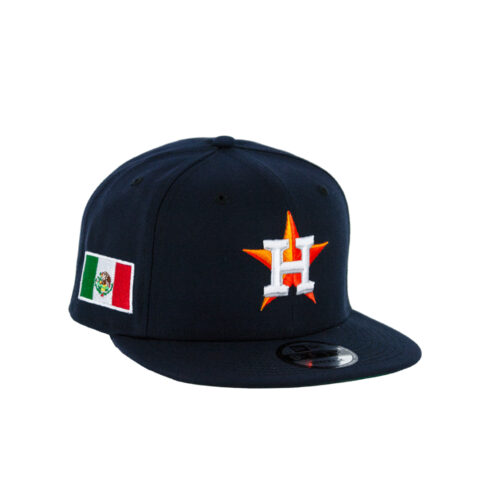 New Era 9Fifty Houston Astros Mexico Adjustable Snapback Hat Dark Navy Orange - Image 3