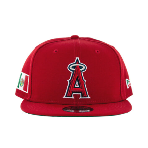 New Era 9Fifty Los Angeles Angels of Anaheim Mexico Adjustable Snapback Hat Scarlet Red White - Image 2