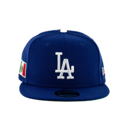 New Era 9Fifty Los Angeles Dodgers Mexico Adjustable Snapback Hat Dark Royal Blue White