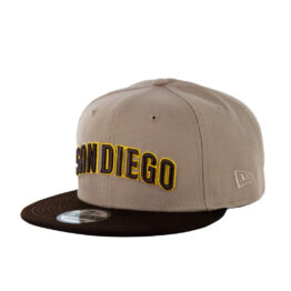 New Era 9Fifty San Diego Padres Jersey Hook Arch Word Logo Snapback Adjustable Hat Camel Burnt Wood Brown
