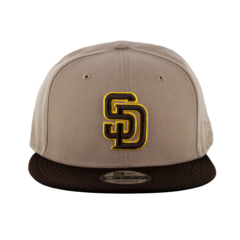 New Era 9Fifty San Diego Padres Jersey Hook Snapback Adjustable Hat Camel Burnt Wood Brown - Image 2
