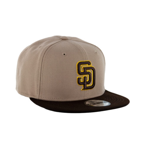 New Era 9Fifty San Diego Padres Jersey Hook Snapback Adjustable Hat Camel Burnt Wood Brown - Image 3