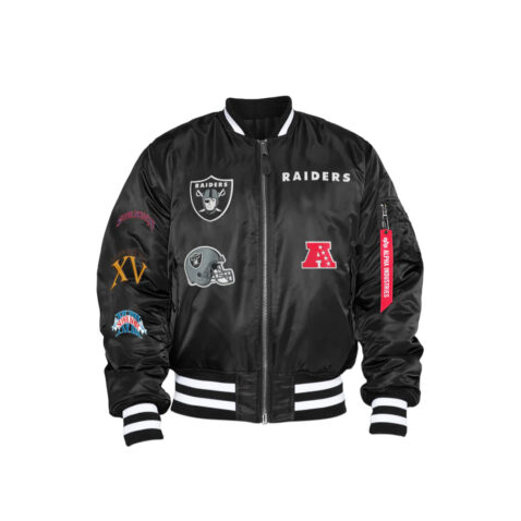 New Era x Alpha Industries Las Vegas Raiders MA-1M  Reversible Bomber Jacket Black