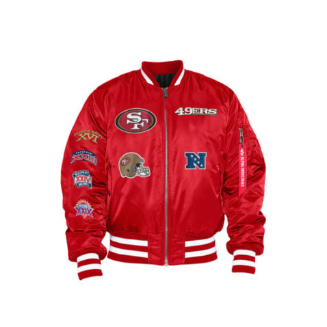 New Era x Alpha Industries San Francisco 49ers MA-1M  Reversible Bomber Jacket Red
