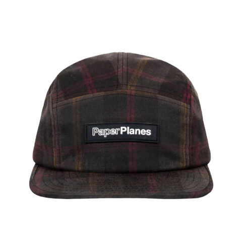 Paper Planes Wax Cotton Plain 5 Panel Camper Hat Brown