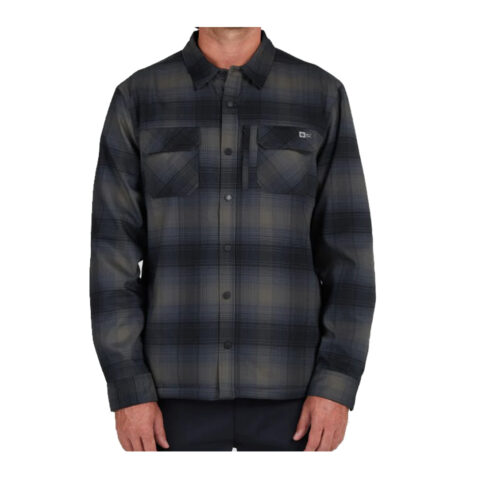 Salty Crew Fathom Long Sleeve Tech Shacket Black