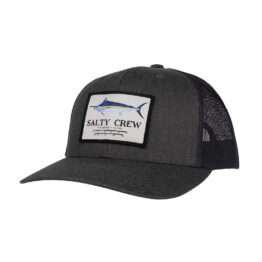 Salty Crew Marlin Mount Retro Trucker Snapback Hat Dark Heather Grey