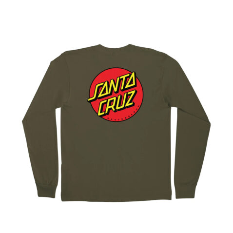 Santa Cruz Classic Dot Long Sleeve T-Shirt Military Green - Image 2