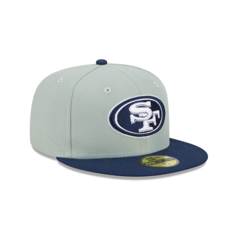 New Era 59Fifty San Francisco 49ers Color Pack Fitted Hat Light Mint Green Dark Navy - Image 2