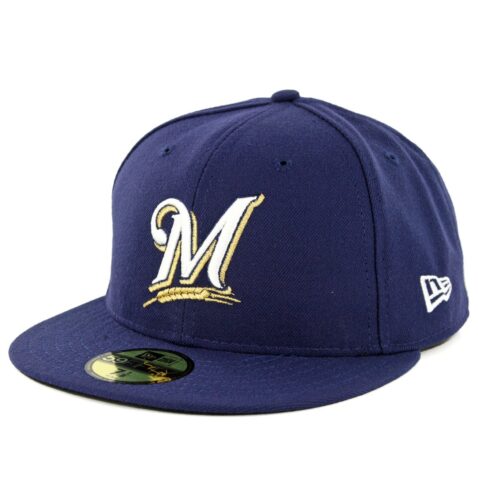 New Era 59Fifty Milwaukee Brewers 2019 Game Authentic On Field Fitted Hat Navy