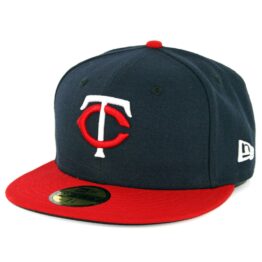 New Era 59Fifty Minnesota Twins 2018 Road Authentic On Field Fitted Hat Navy Red
