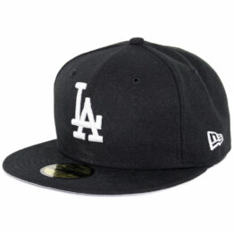New Era 59Fifty Los Angeles Dodgers Fitted Black, White Hat