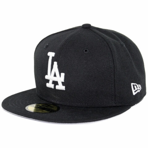 New Era 59Fifty Los Angeles Dodgers Fitted Black White Hat