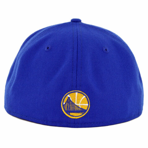 New Era 59Fifty Golden State Warriors Gold Stated Fitted Hat Royal Blue