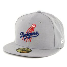 New Era 59Fifty Los Angeles Dodgers Cooperstown Wool 1958 Fitted Hat Light Grey