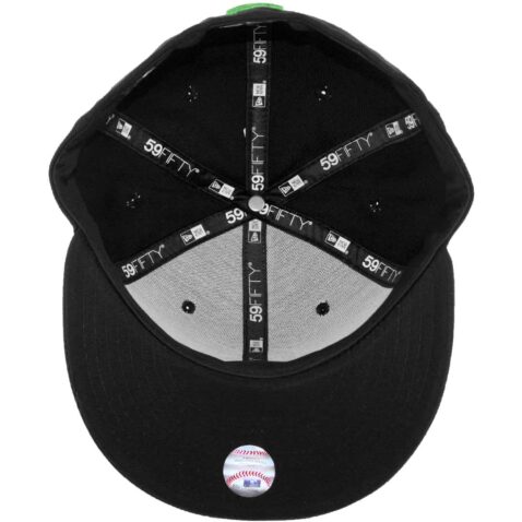 New Era 59Fifty San Diego Padres Fitted Hat Black Black Kelly Green - Image 3