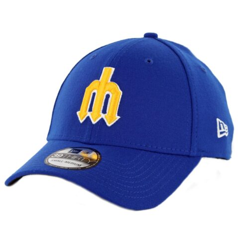 New Era 39Thirty Seattle Mariners Cooperstown Stretch Fit Hat Royal Blue