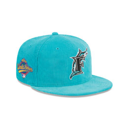 New Era 59Fifty Florida Marlins Throwback Corduroy Dark Teal Fitted Hat