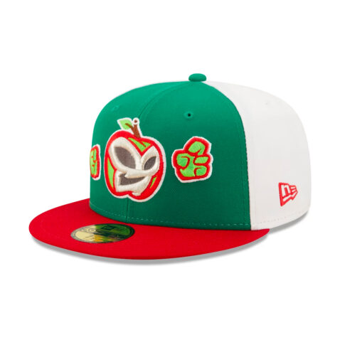 New Era 59Fifty Fort Wayne Tin Caps Manzanas Luchadoras Copa de la Diversion Fitted Hat Green Red New Era 59Fifty Fort Wayne Tin Caps Manzanas Luchadoras Copa de la Diversion Fitted Hat Green Red