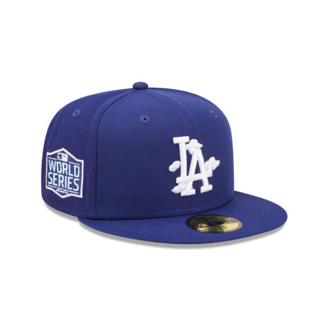 New Era 59Fifty Los Angeles Dodgers Comic Cloud Fitted Hat Dark Royal