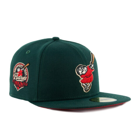 New Era 59Fifty San Diego Padres Friar Meridian Fitted Hat Dark Green White Scarlet Red