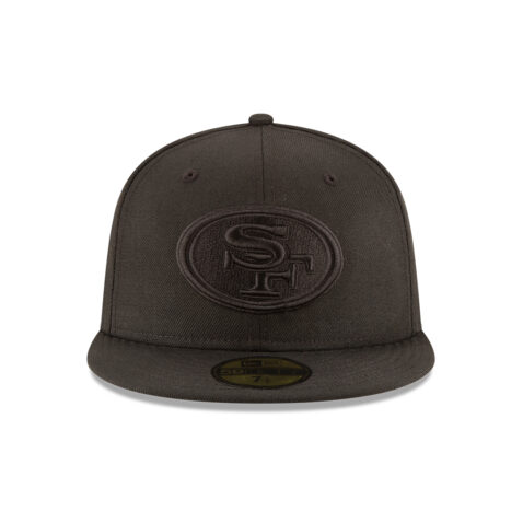 New Era 59Fifty San Francisco 49ers NFL League Basic Fitted Hat Black On Black Blackout - Image 3