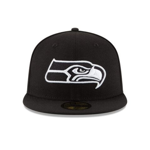 New Era 59Fifty Seattle Seahawks NFL League Basic Fitted Hat Black White