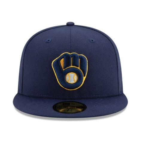 New Era 59Fifty Milwaukee Brewers Game Authentic Collection On Field Fitted Hat Navy