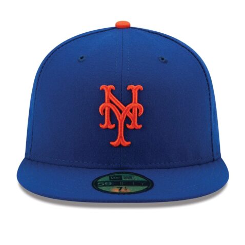 New Era 59Fifty New York Mets Game Authentic Collection On Field Fitted Hat Royal Blue Orange - Image 2
