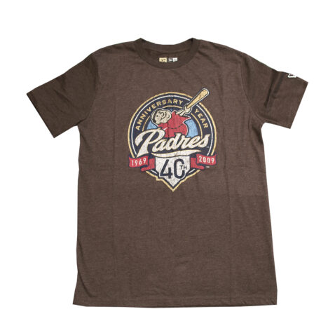 New Era San Diego Padres Throwback Friar Short Sleeve T-Shirt Brown Heather