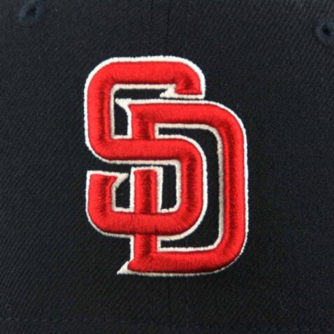New Era 59Fifty San Diego Padres Fitted Dark Navy, Scarlet Red, White Hat - Image 4
