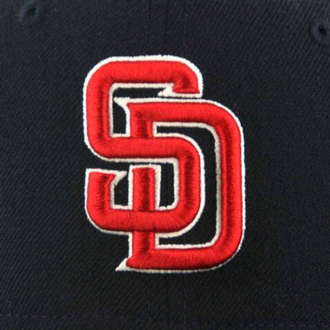 New Era 59Fifty San Diego Padres Fitted Dark Navy, Scarlet Red, White Hat