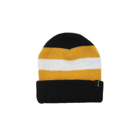 Brixton Heist Beanie Black Mustard Yellow White