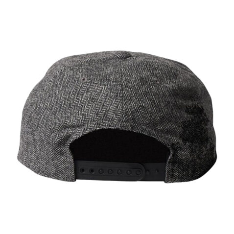Brixton Oath III Adjustable Snapback Hat Black Grey Herringbone