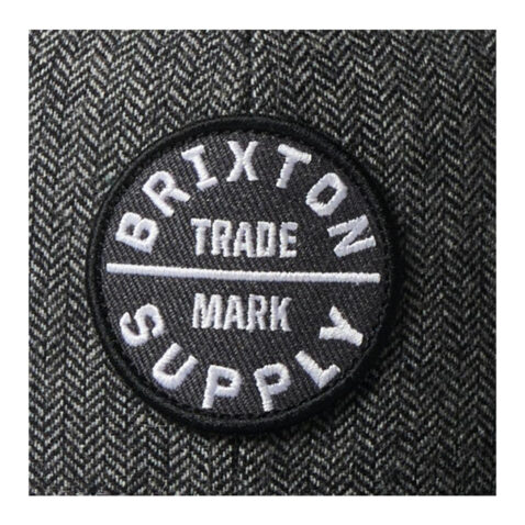 Brixton Oath III Adjustable Snapback Hat Black Grey Herringbone