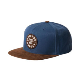 Brixton Oath III Adjustable Snapback Hat Ombre Blue Desert Palm Brown